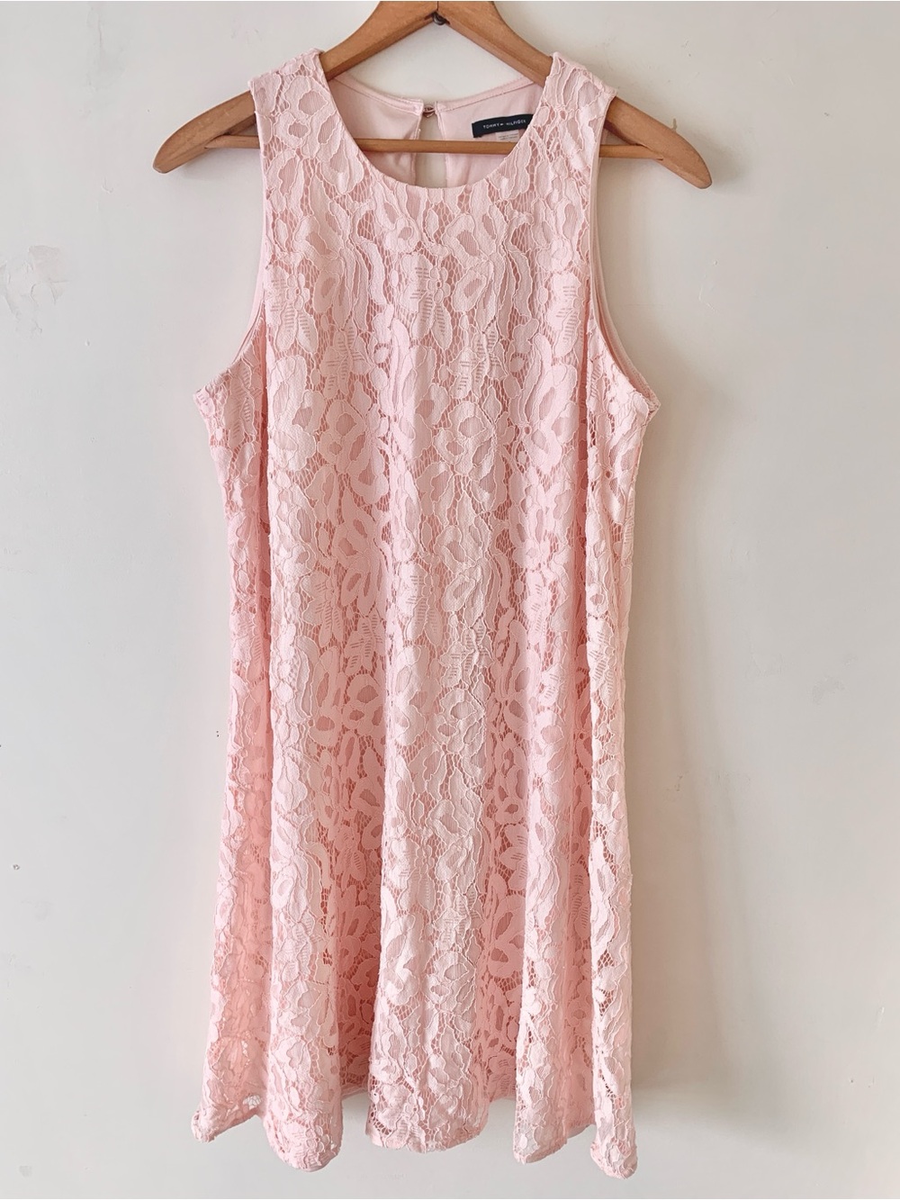 TOMMY HILFIGER Blush Pink Sleeveless Lace Shift Dress